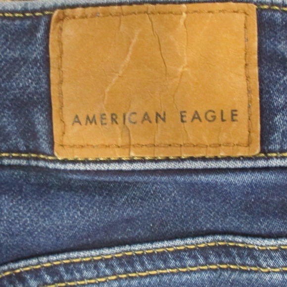 American Eagle Jeans Womens 6 Short Dark Wash High Rise Jegging Distressed Denim - Picture 5 of 9